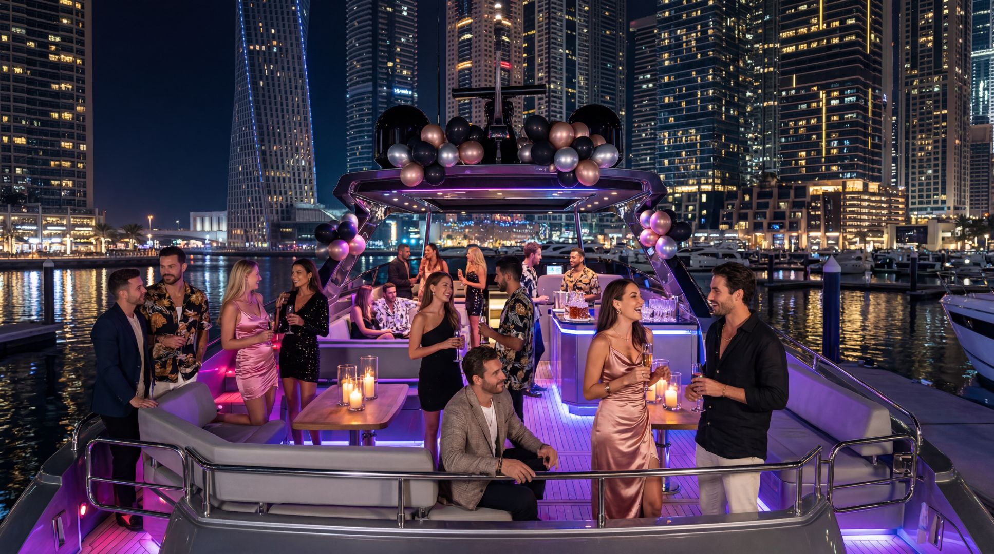 Night Yacht Party in Dubai