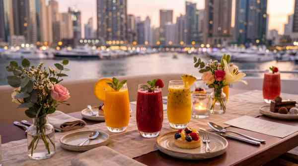 Yacht dinner in Dubai