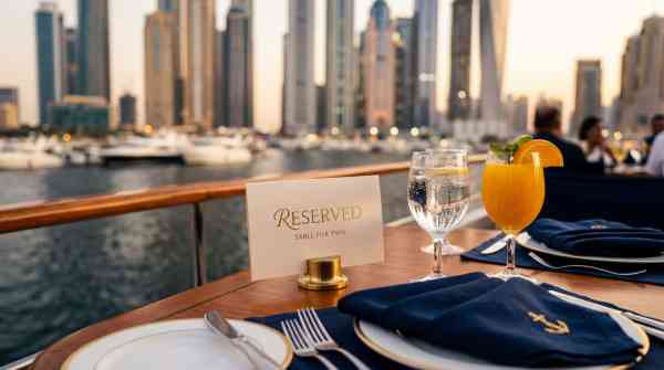 Yacht dinner in Dubai